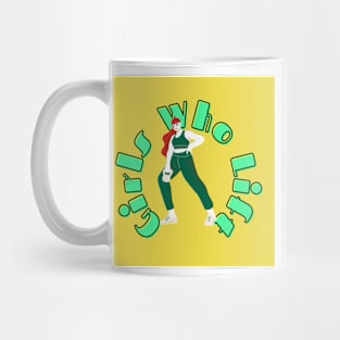 Girls Who Lift Green & Yellow Mug